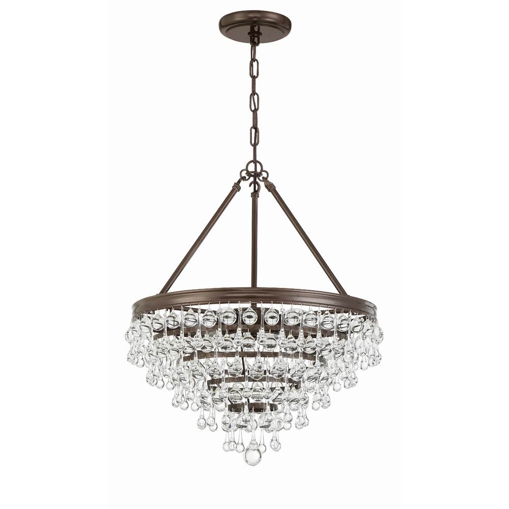 Crystorama 136-VZ Vibrant Bronze Calypso 6 Light Crystal Teardrop Vibrant Bronze Chandelier Image 3