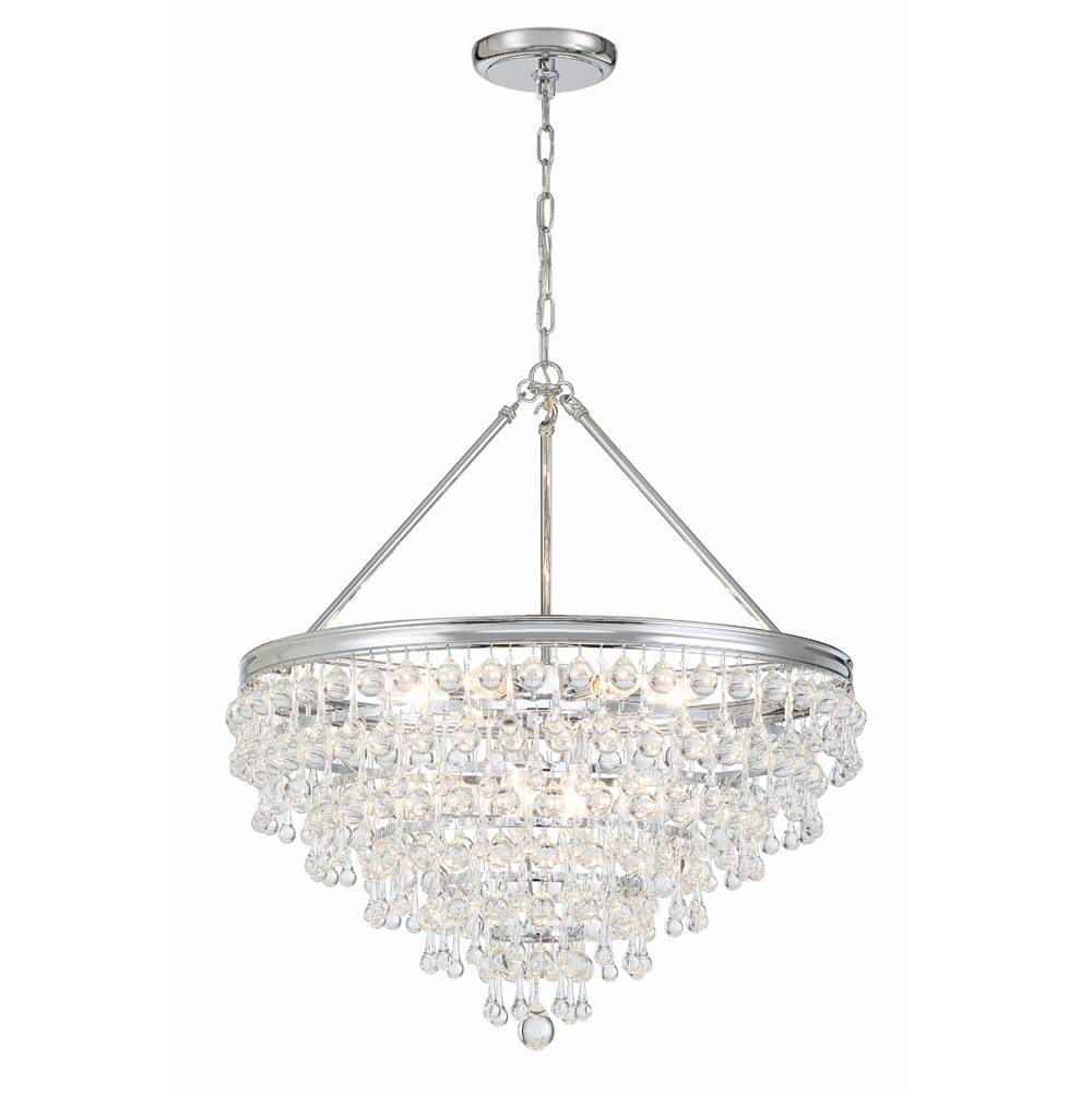 Crystorama 137-CH Polished Chrome Calypso 8 Light Crystal Teardrop Polished Chrome Chandelier Image 1