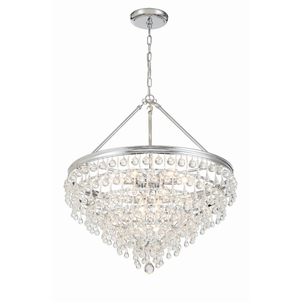 Crystorama Calypso 8 Light Crystal Teardrop Polished Chrome Chandelier