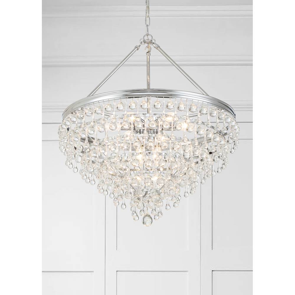 Crystorama 137-CH Polished Chrome Calypso 8 Light Crystal Teardrop Polished Chrome Chandelier Image 3