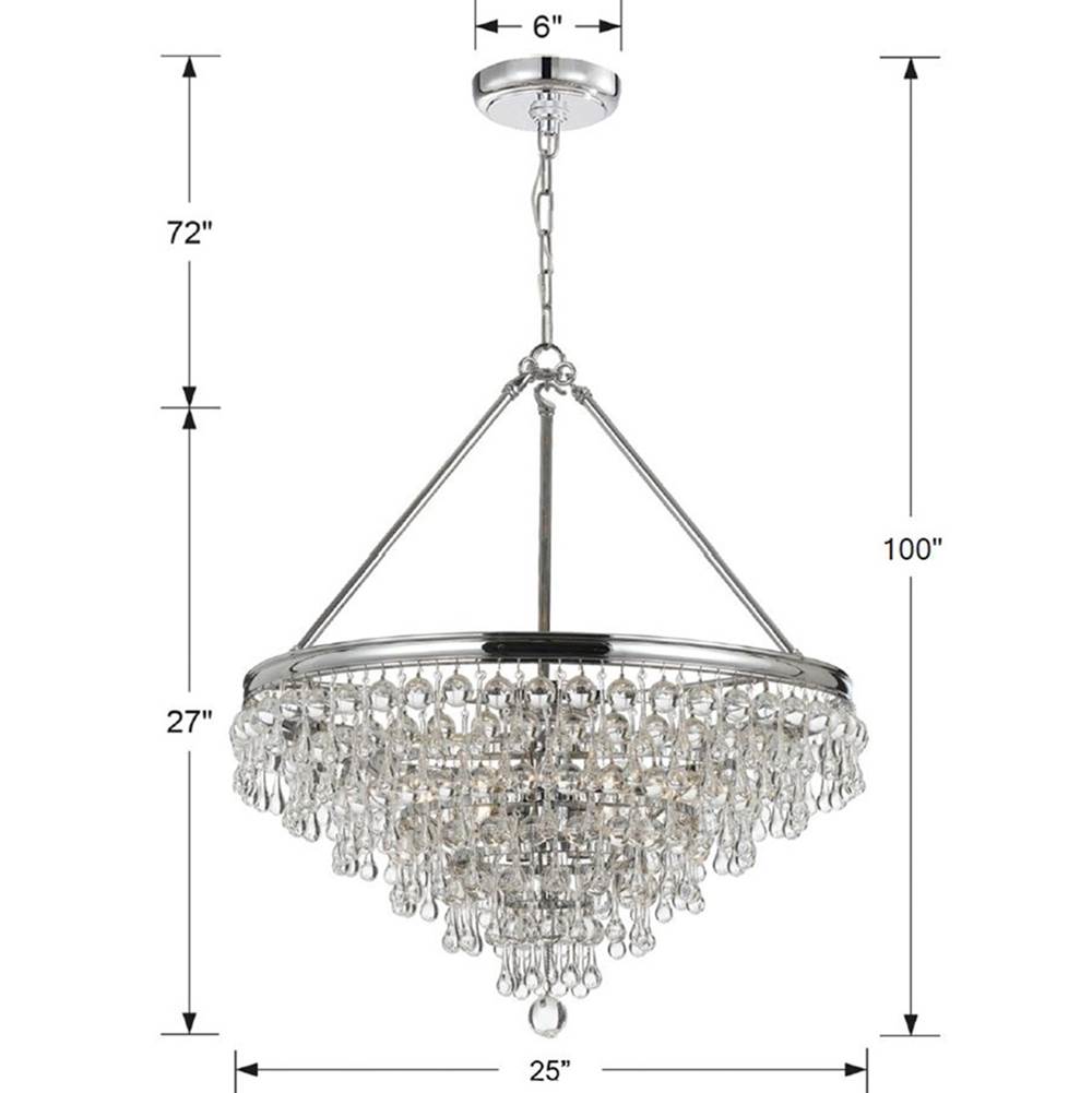 Crystorama 137-CH Polished Chrome Calypso 8 Light Crystal Teardrop Polished Chrome Chandelier Image 2