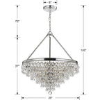 Crystorama 137-CH Polished Chrome Calypso 8 Light Crystal Teardrop Polished Chrome Chandelier Image 2