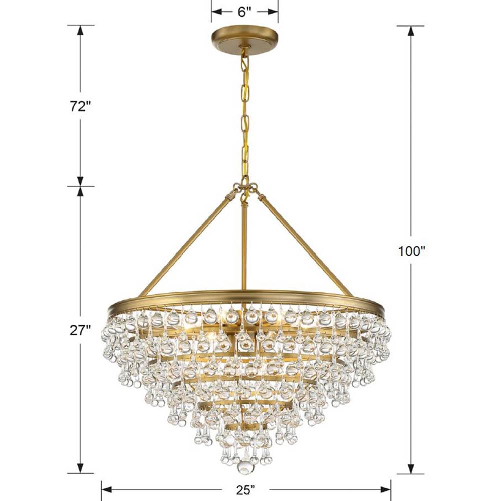 Crystorama Calypso 8 Light Crystal Teardrop Polished Chrome Chandelier