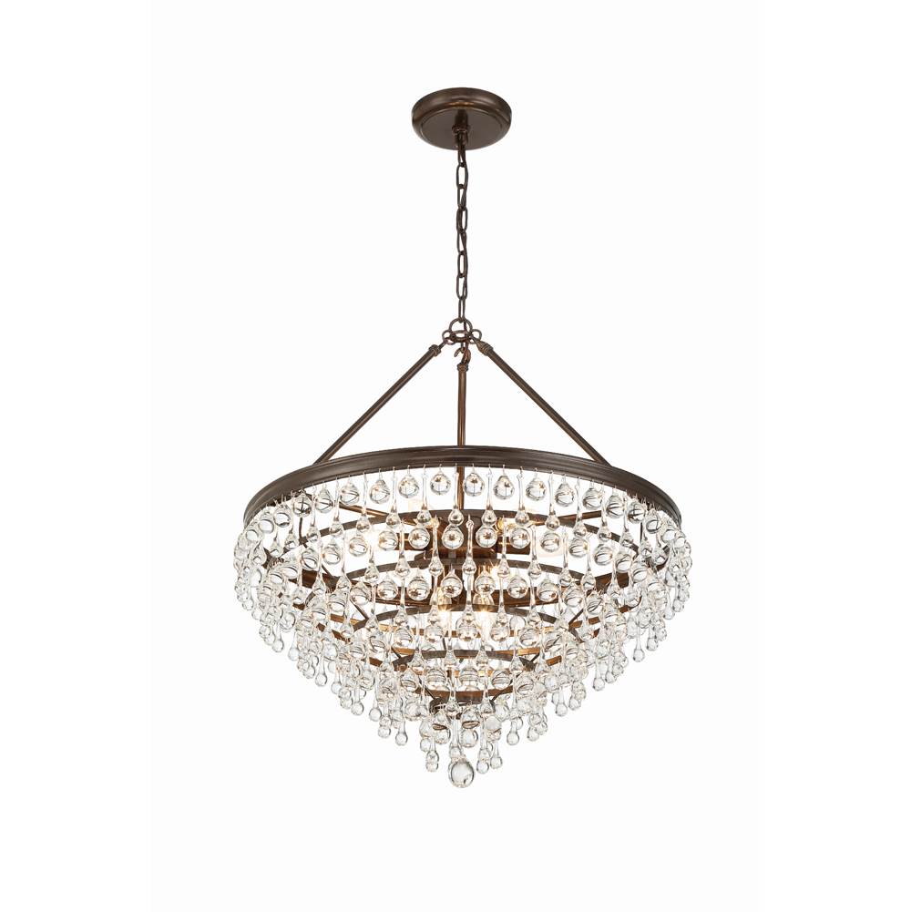 Crystorama Calypso 8 Light Crystal Teardrop Polished Chrome Chandelier