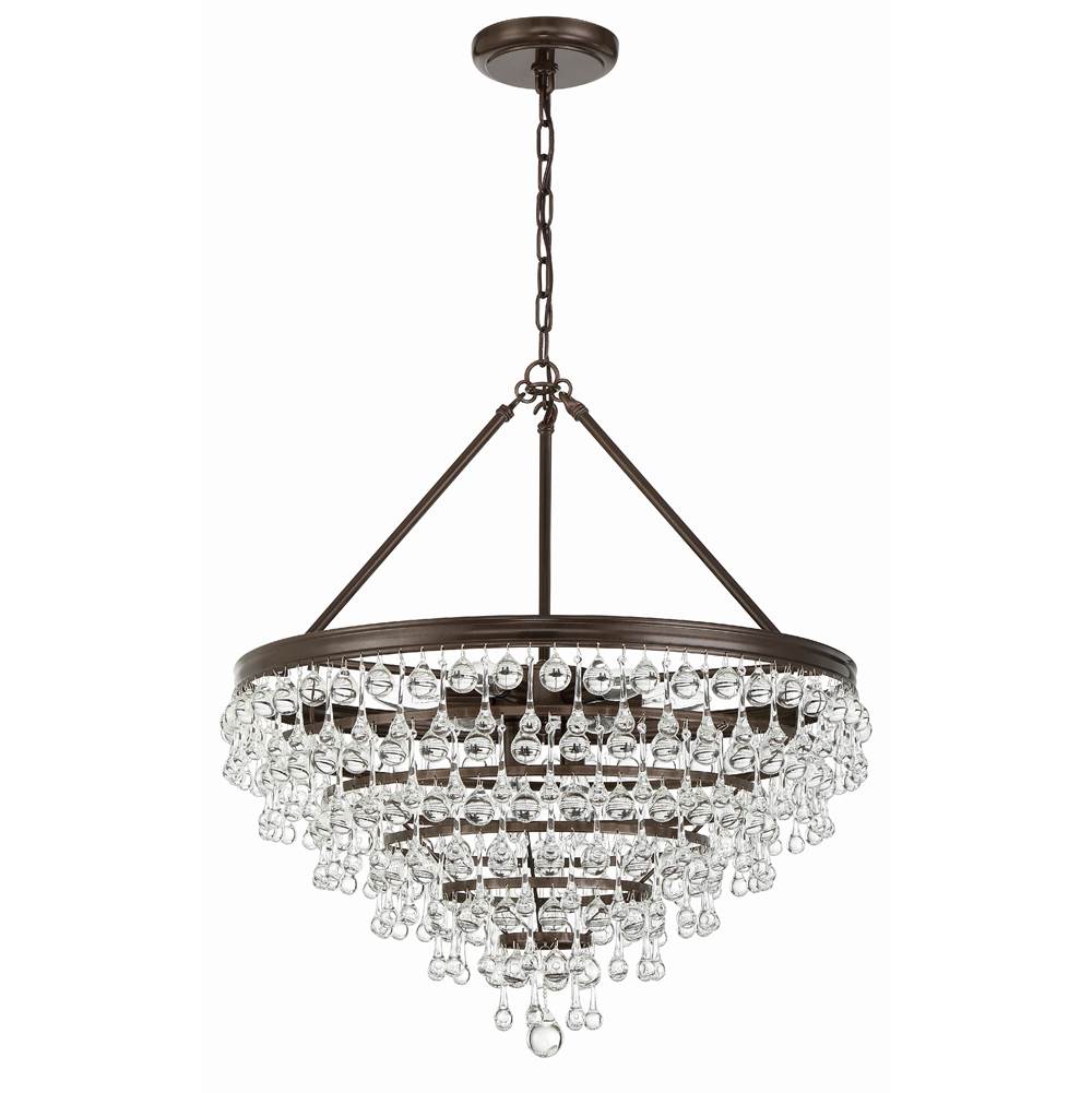 Crystorama 137-VZ Vibrant Bronze Calypso 8 Light Crystal Teardrop Vibrant Bronze Chandelier Image 3