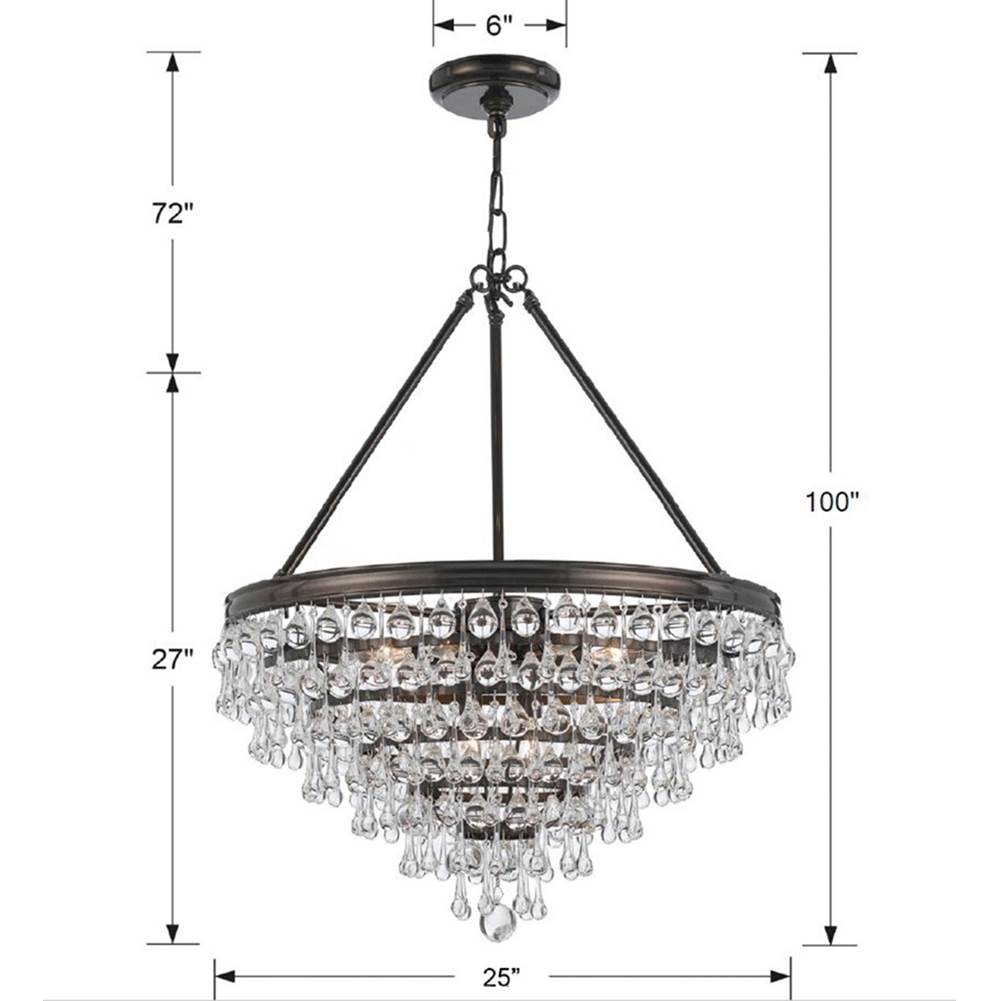 Crystorama 137-VZ Vibrant Bronze Calypso 8 Light Crystal Teardrop Vibrant Bronze Chandelier Image 2