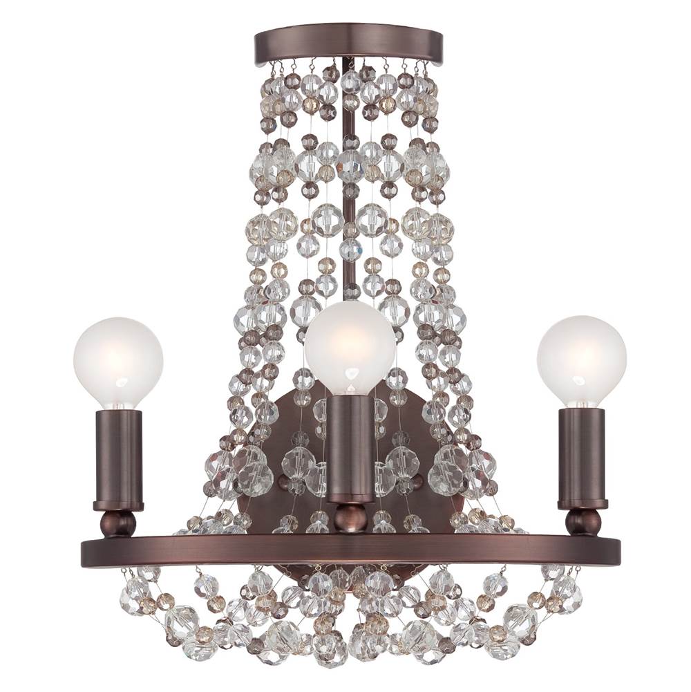 Crystorama 1542-CB-MWP Chocolate Bronze Channing 3 Light Chocolate Bronze Sconce Image 1