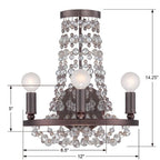 Crystorama Channing 3 Light Chocolate Bronze Sconce