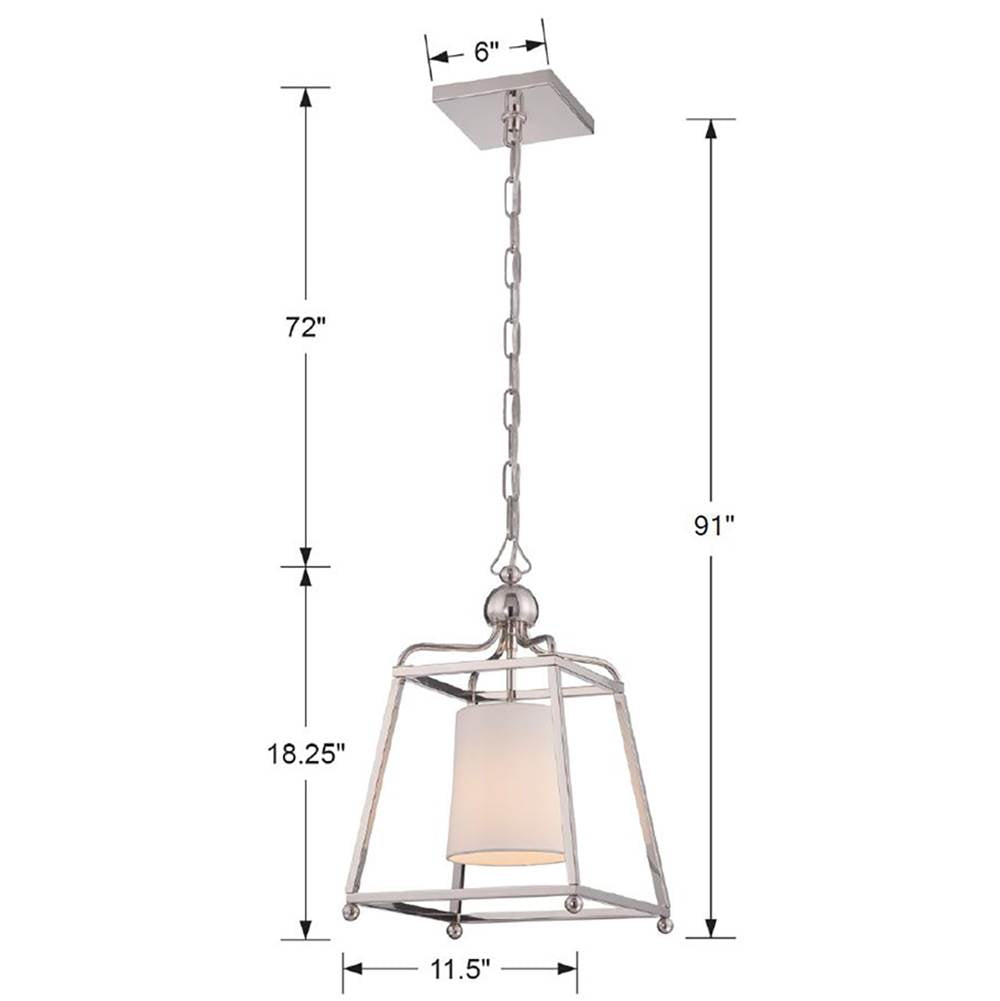 Crystorama 2240-PN Polished Nickel Libby Langdon For Crystorama Sylvan 1 Light Polished Nickel Pendant Image 2