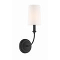 Crystorama 2241-BF Black Forged Libby Langdon For Crystorama Sylvan 1 Light Black Forged Sconce Image 1