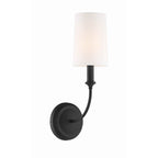 Crystorama 2241-BF Black Forged Libby Langdon For Crystorama Sylvan 1 Light Black Forged Sconce Image 1