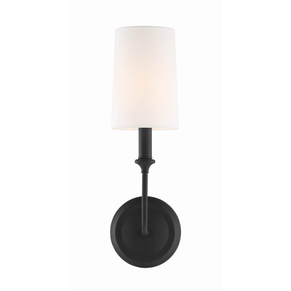 Crystorama Sylvan Libby Langdon For Crystorama Sylvan 1 Light Black Forged Sconce