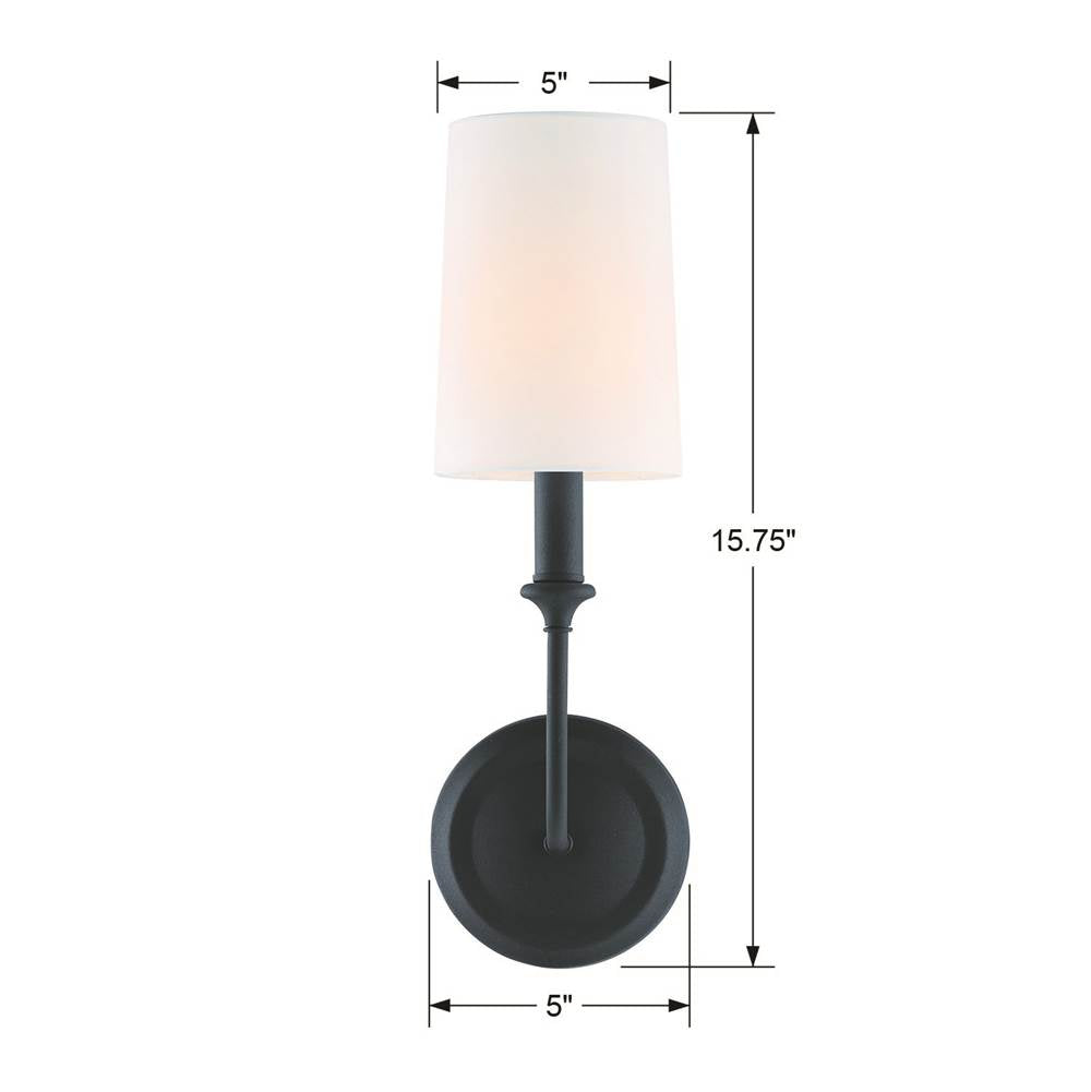 Crystorama 2241-BF Black Forged Libby Langdon For Crystorama Sylvan 1 Light Black Forged Sconce Image 2