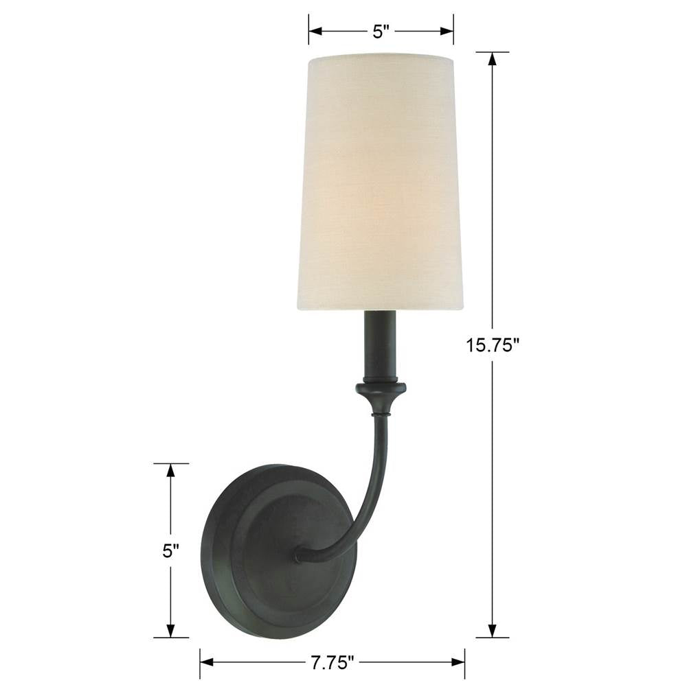 Crystorama Sylvan Libby Langdon For Crystorama Sylvan 1 Light Black Forged Sconce