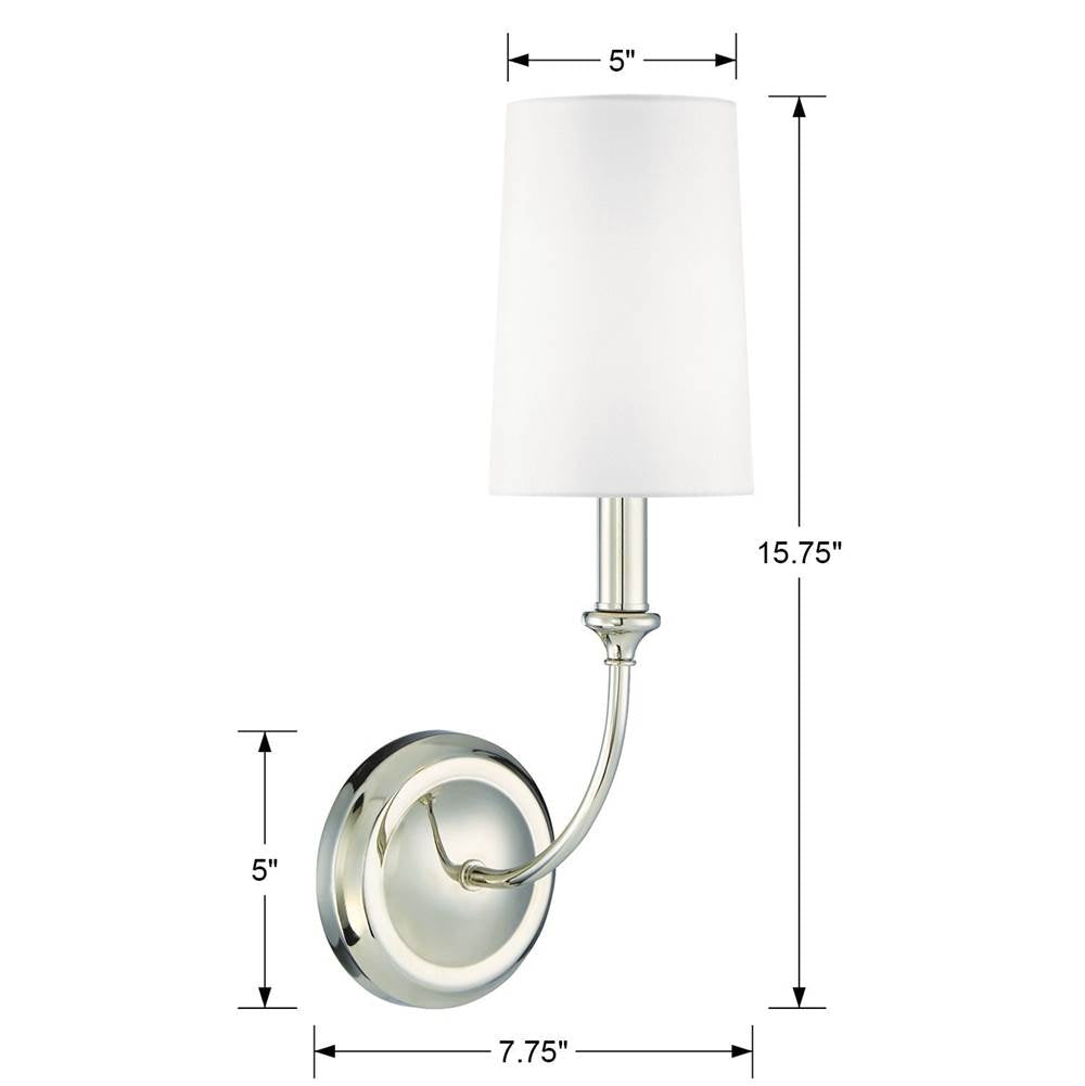 Crystorama 2241-PN Polished Nickel Libby Langdon For Crystorama Sylvan 1 Light Polished Nickel Sconce Image 2