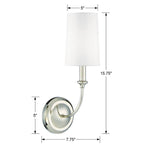 Crystorama 2241-PN Polished Nickel Libby Langdon For Crystorama Sylvan 1 Light Polished Nickel Sconce Image 2