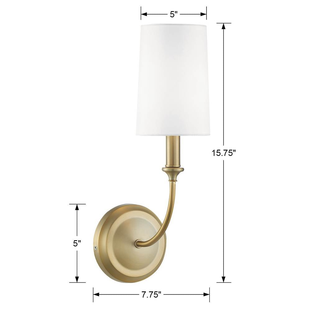 Crystorama 2241-VG Vibrant Gold Libby Langdon For Crystorama Sylvan 1 Light Vibrant Gold Sconce Image 2