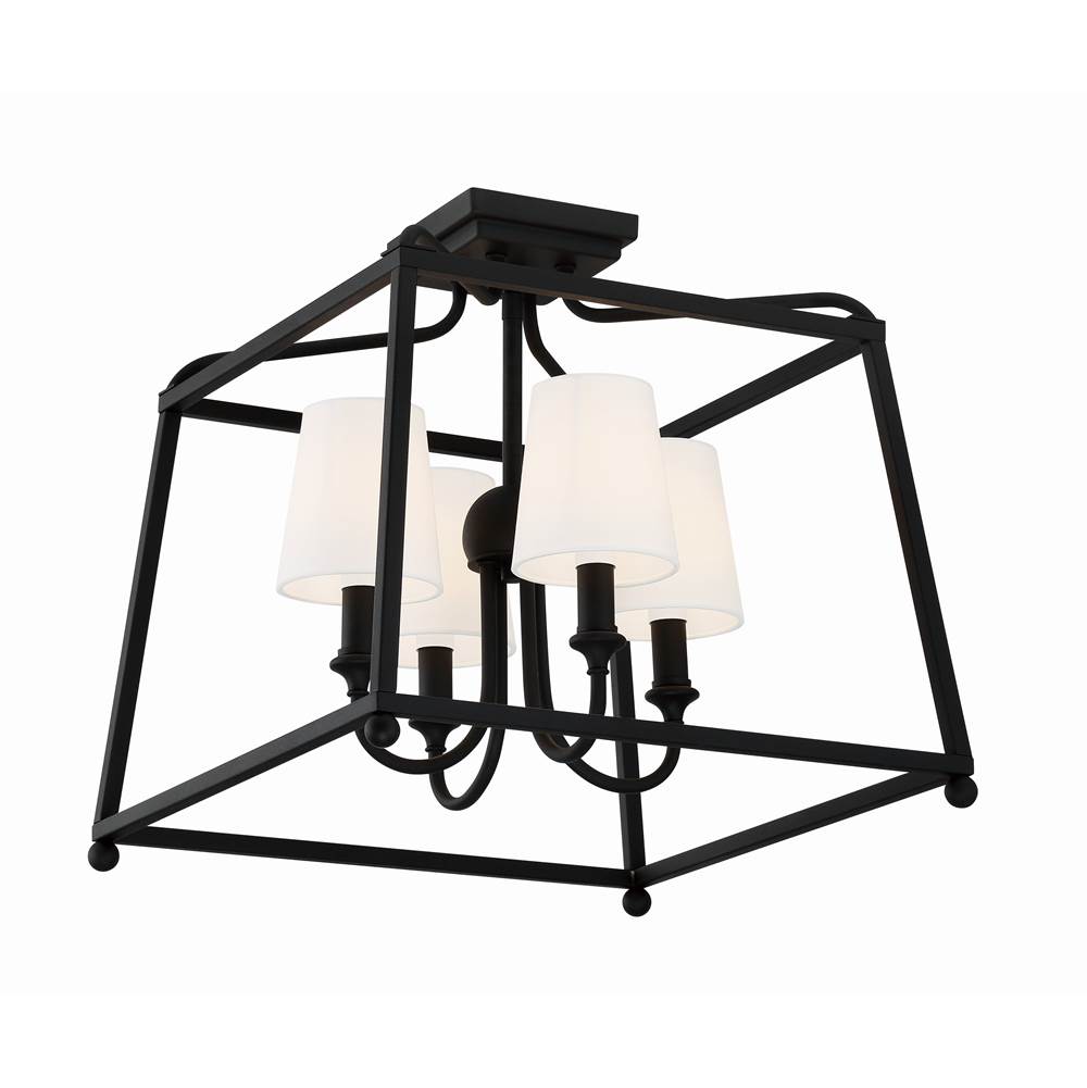 Crystorama Sylvan Libby Langdon For Crystorama Sylvan 4 Light Black Forged Ceiling Mount