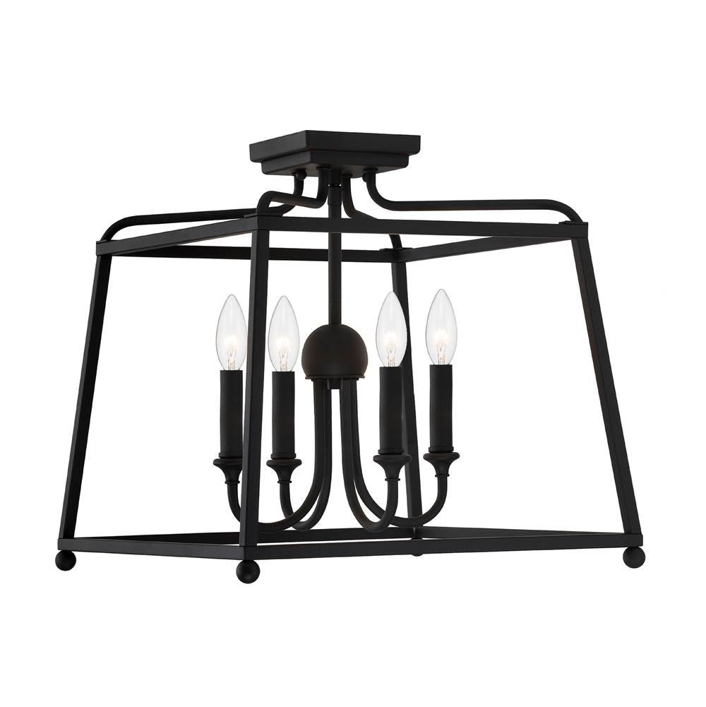 Crystorama 2243-BF Black Forged Libby Langdon For Crystorama Sylvan 4 Light Black Forged Ceiling Mount Image 3