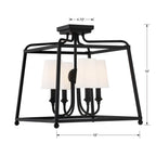 Crystorama 2243-BF Black Forged Libby Langdon For Crystorama Sylvan 4 Light Black Forged Ceiling Mount Image 2