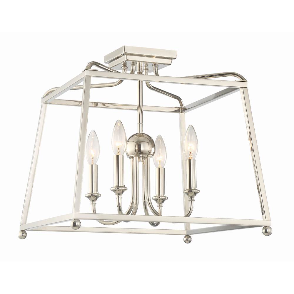 Crystorama Sylvan Libby Langdon For Crystorama Sylvan 4 Light Black Forged Ceiling Mount