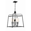Crystorama 2244-BF Black Forged Libby Langdon For Crystorama Sylvan 4 Light Black Forged Chandelier Image 1