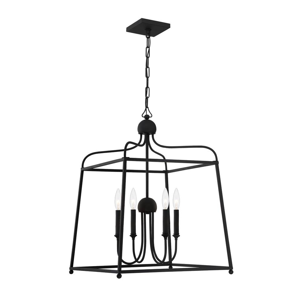Crystorama 2244-BF Black Forged Libby Langdon For Crystorama Sylvan 4 Light Black Forged Chandelier Image 3