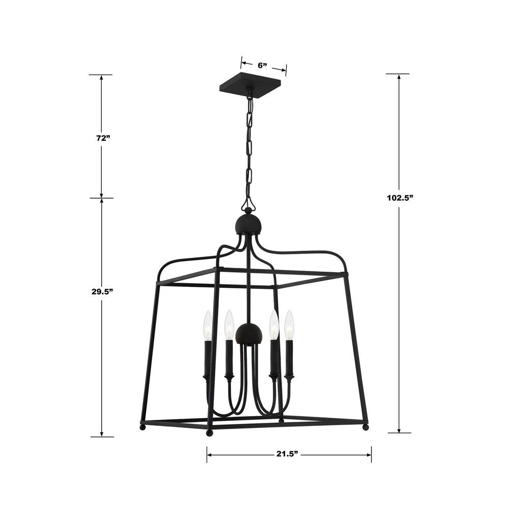 Crystorama Sylvan Libby Langdon For Crystorama Sylvan 4 Light Black Forged Chandelier