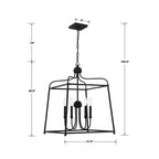 Crystorama Sylvan Libby Langdon For Crystorama Sylvan 4 Light Black Forged Chandelier