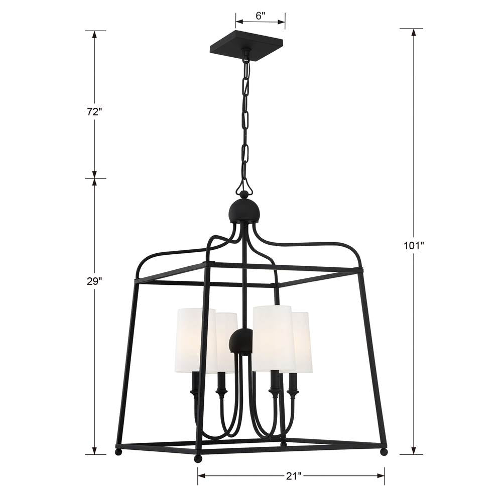 Crystorama 2244-BF Black Forged Libby Langdon For Crystorama Sylvan 4 Light Black Forged Chandelier Image 2