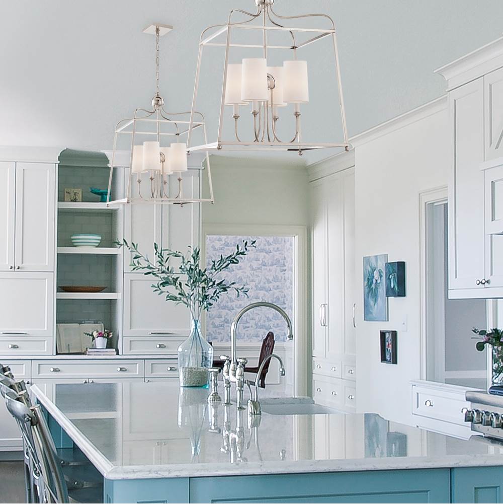 Crystorama 2244-PN Polished Nickel Libby Langdon For Crystorama Sylvan 4 Light Polished Nickel Chandelier Image 4