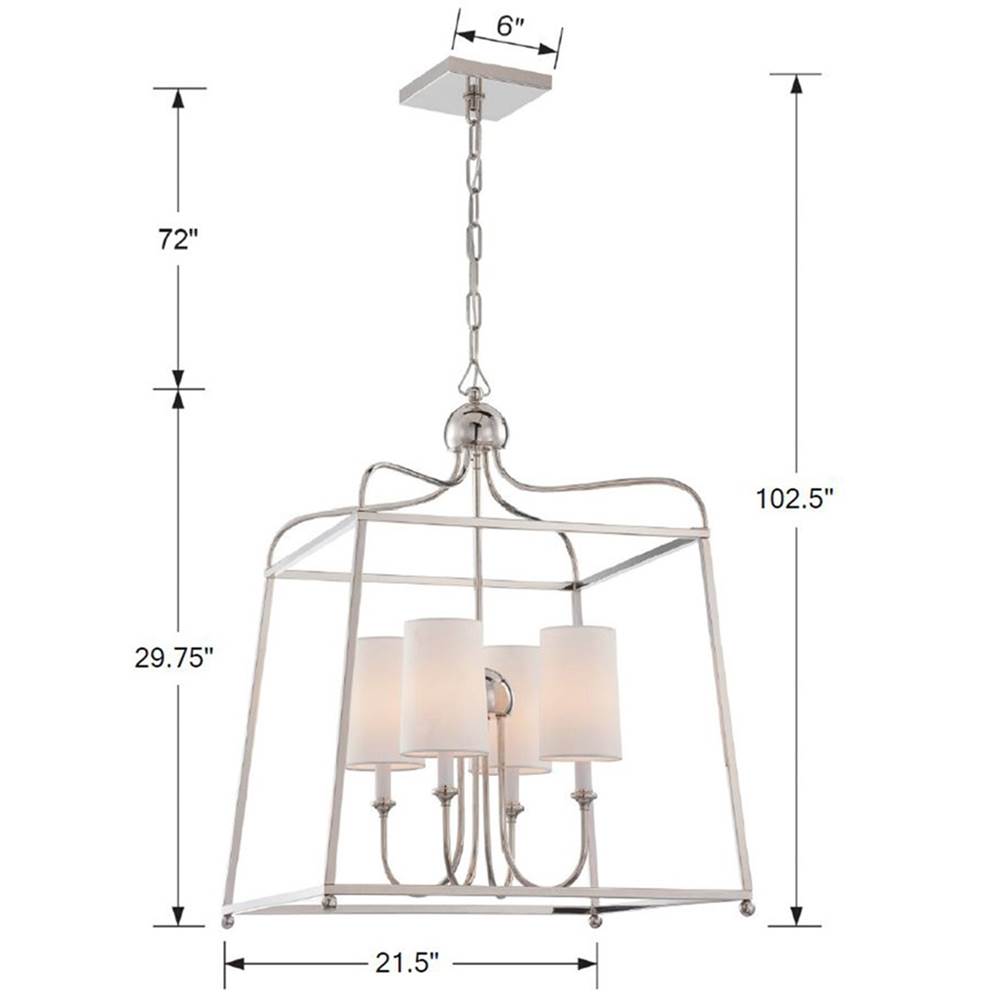 Crystorama 2244-PN Polished Nickel Libby Langdon For Crystorama Sylvan 4 Light Polished Nickel Chandelier Image 2