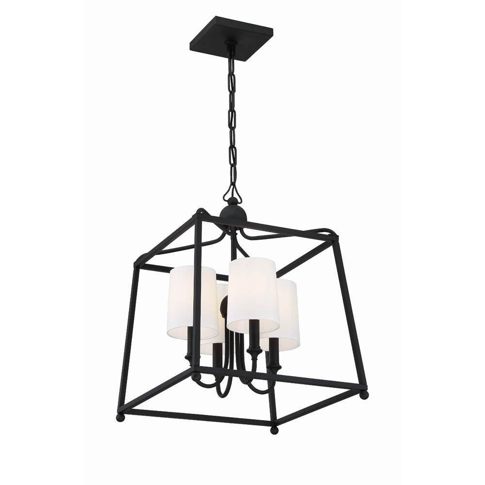 Crystorama Sylvan Libby Langdon For Crystorama Sylvan 4 Light Black Forged Chandelier
