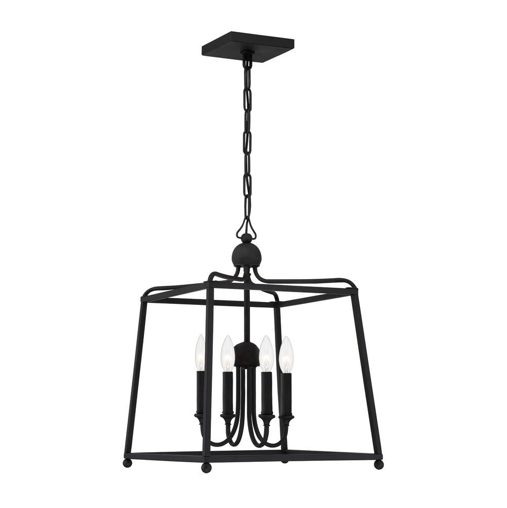 Crystorama 2245-BF Black Forged Libby Langdon For Crystorama Sylvan 4 Light Black Forged Chandelier Image 3