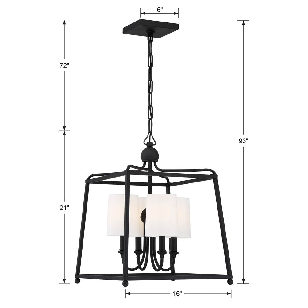 Crystorama 2245-BF Black Forged Libby Langdon For Crystorama Sylvan 4 Light Black Forged Chandelier Image 2