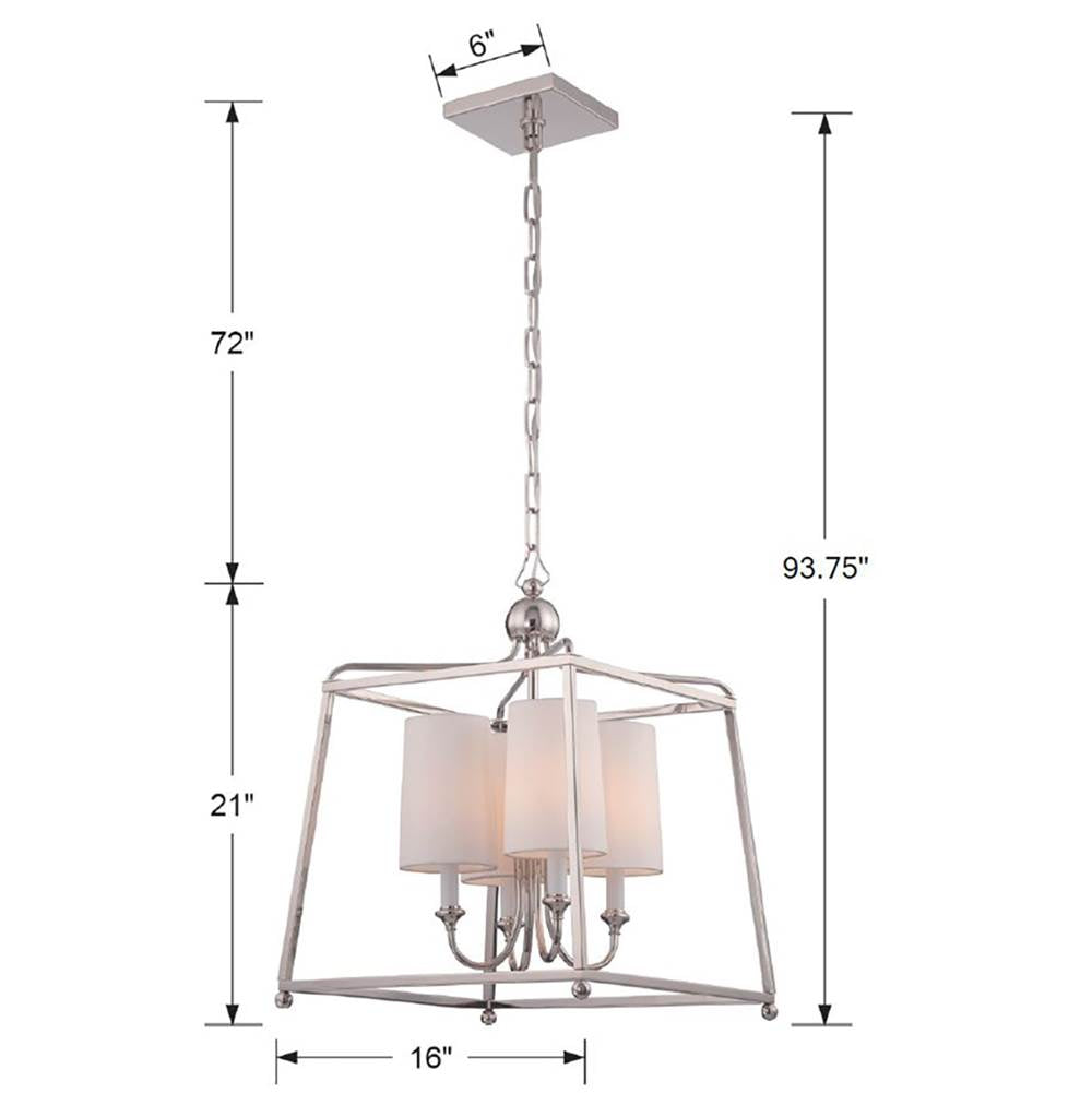 Crystorama 2245-PN Polished Nickel Libby Langdon For Crystorama Sylvan 4 Light Polished Nickel Chandelier Image 2