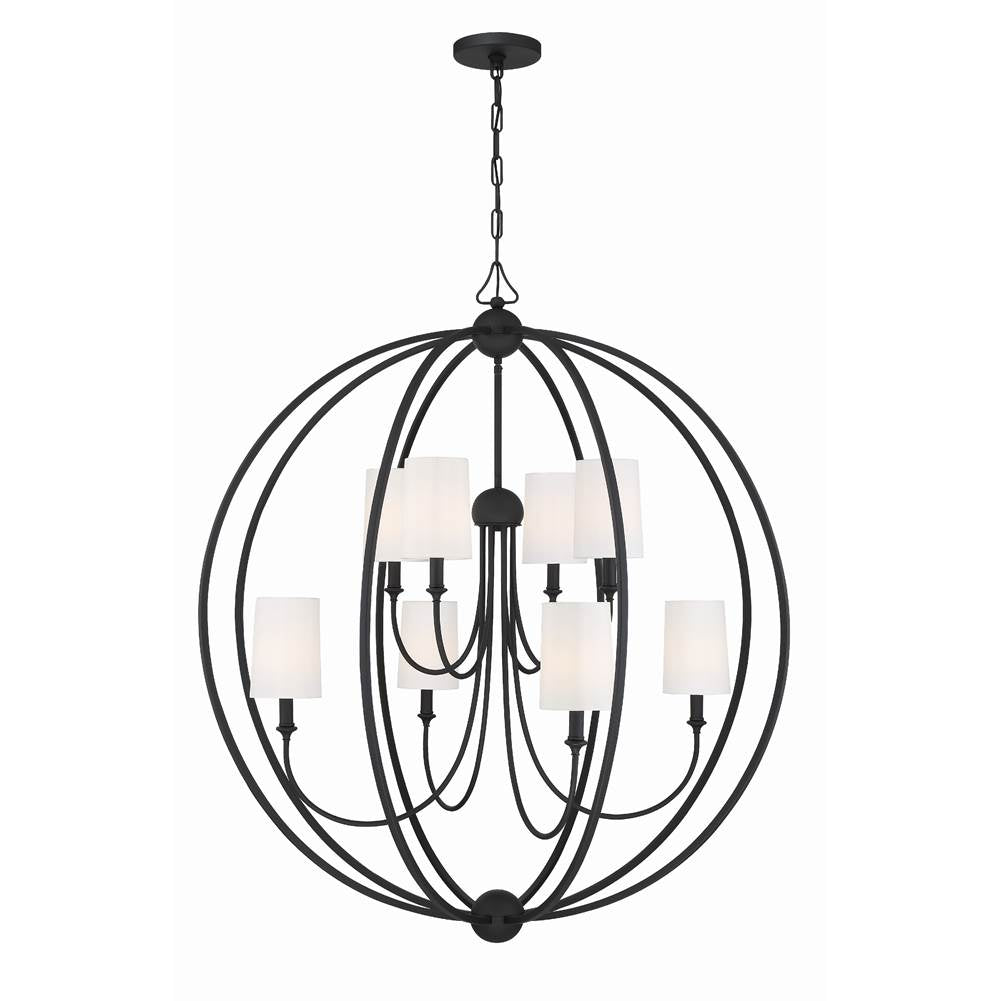 Crystorama 2246-BF Black Forged Libby Langdon For Crystorama Sylvan 8 Light Black Forged Chandelier Image 1