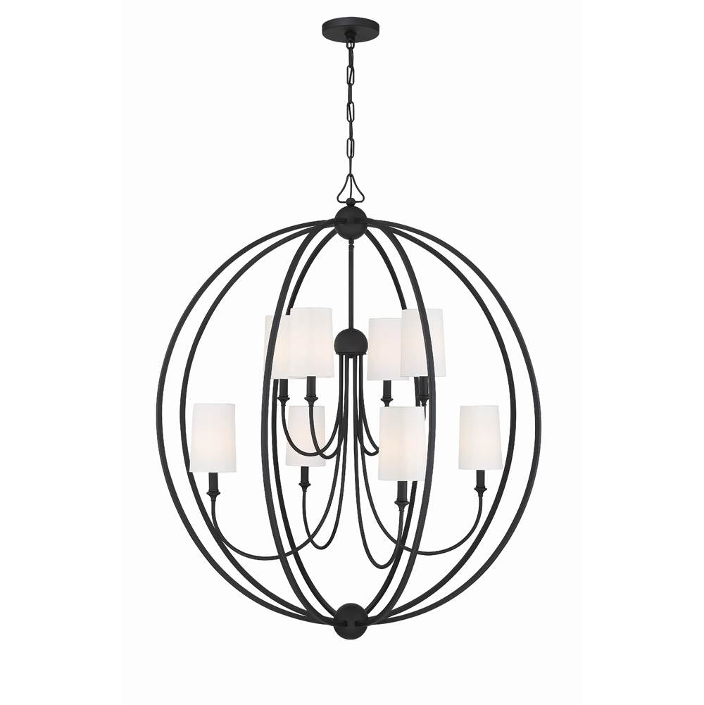 Crystorama Sylvan Libby Langdon For Crystorama Sylvan 8 Light Black Forged Chandelier