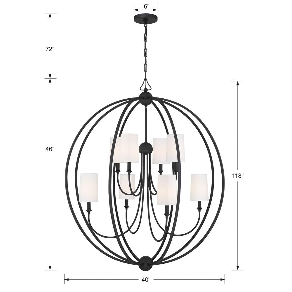 Crystorama 2246-BF Black Forged Libby Langdon For Crystorama Sylvan 8 Light Black Forged Chandelier Image 2