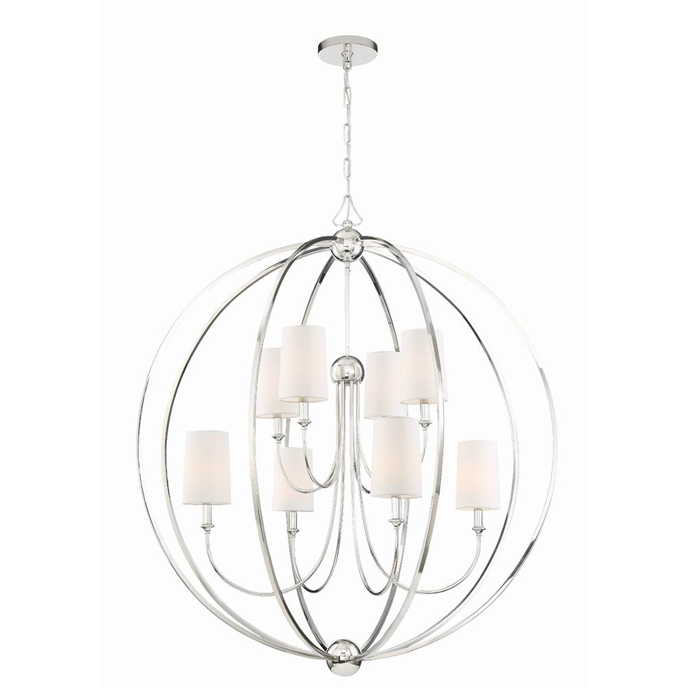 Crystorama 2246-PN Polished Nickel Libby Langdon For Crystorama Sylvan 8 Light Polished Nickel Chandelier Image 1