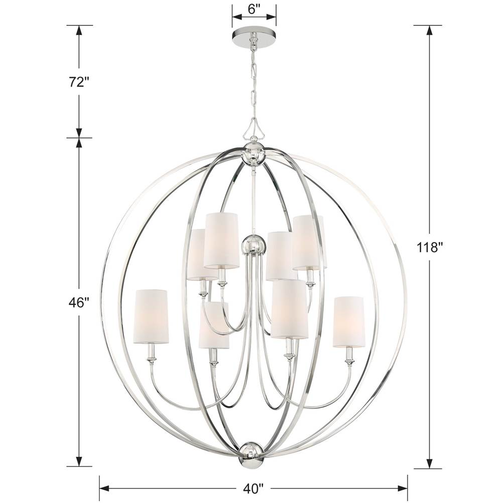Crystorama 2246-PN Polished Nickel Libby Langdon For Crystorama Sylvan 8 Light Polished Nickel Chandelier Image 2