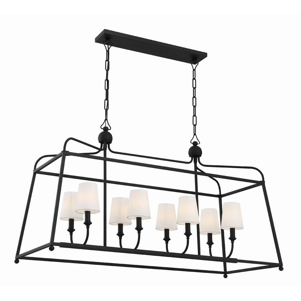 Crystorama 2249-BF Black Forged Libby Langdon For Crystorama Sylvan 8 Light Black Forged Chandelier Image 1