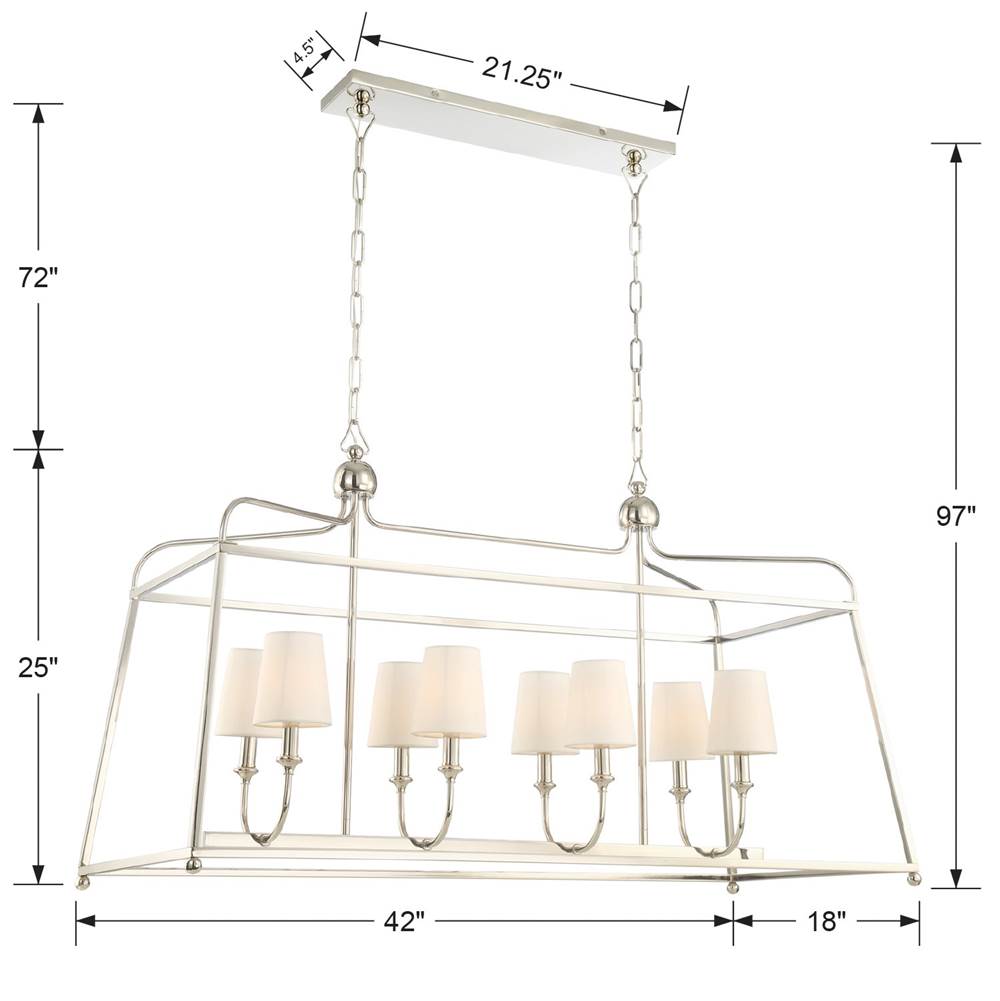 Crystorama 2249-PN Polished Nickel Libby Langdon For Crystorama Sylvan 8 Light Polished Nickel Chandelier Image 2
