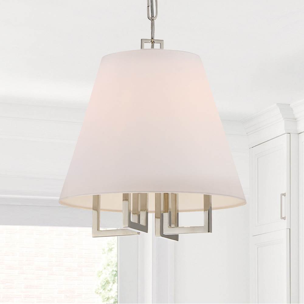 Crystorama 2254-PN Polished Nickel Libby Langdon For Crystorama Westwood 4 Light Polished Nickel Mini Chandelier Image 3