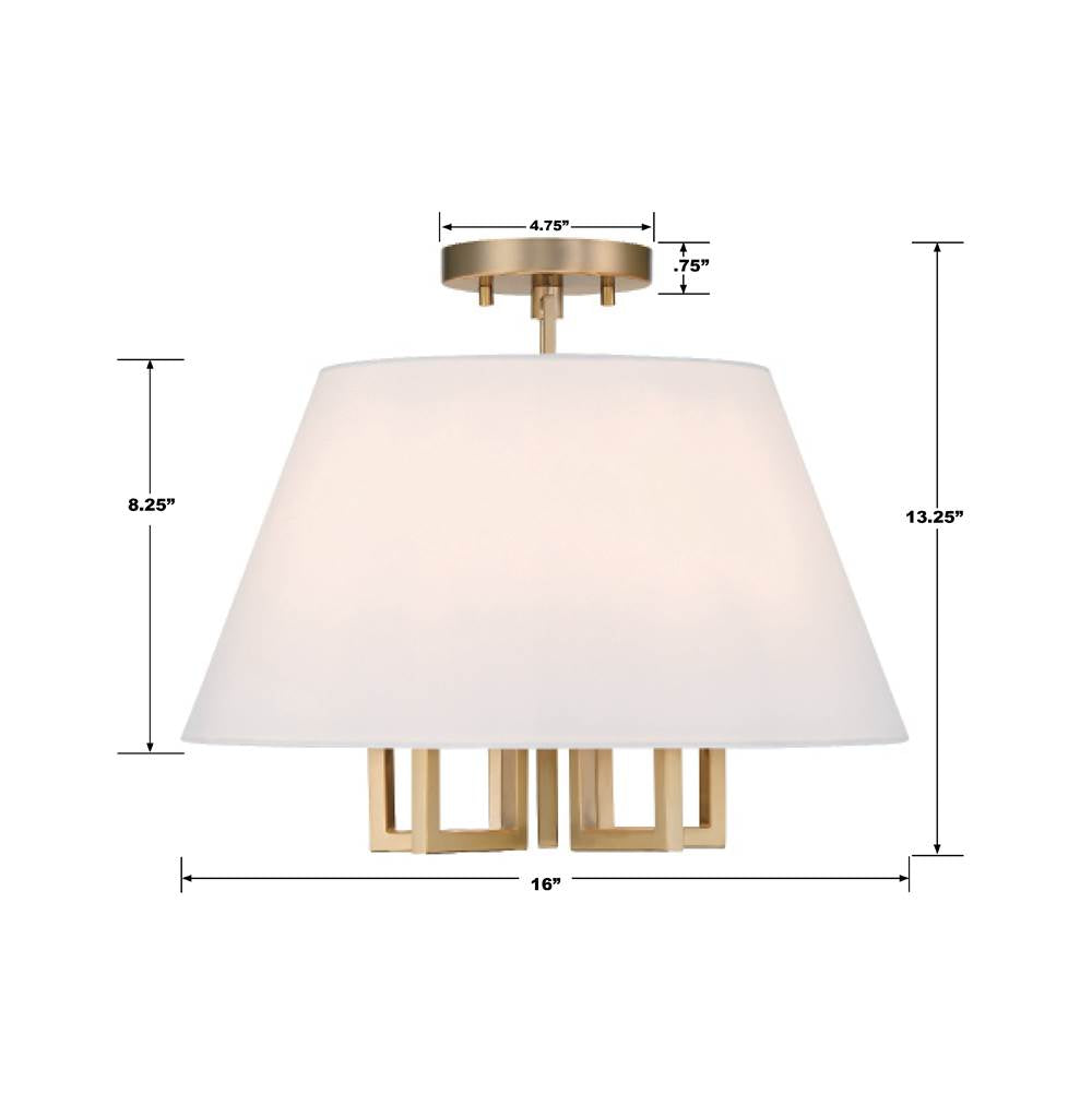 Crystorama 2255-VG_CEILING Vibrant Gold Libby Langdon For Crystorama Westwood 5 Light Vibrant Gold Ceiling Mount Image 2