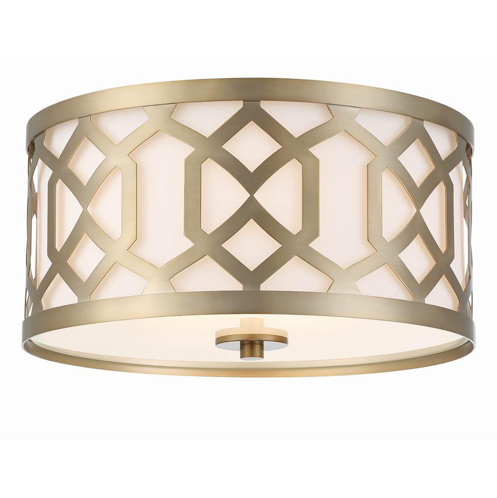 Crystorama 2263-AG Aged Brass Libby Langdon For Crystorama Jennings 3 Light Aged Brass Ceiling Mount Image 1