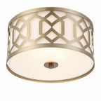 Crystorama Jennings Libby Langdon For Crystorama Jennings 3 Light Aged Brass Ceiling Mount