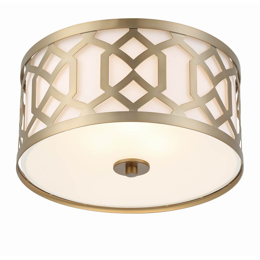Crystorama Jennings Libby Langdon For Crystorama Jennings 3 Light Aged Brass Ceiling Mount
