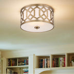 Crystorama 2263-AG Aged Brass Libby Langdon For Crystorama Jennings 3 Light Aged Brass Ceiling Mount Image 3