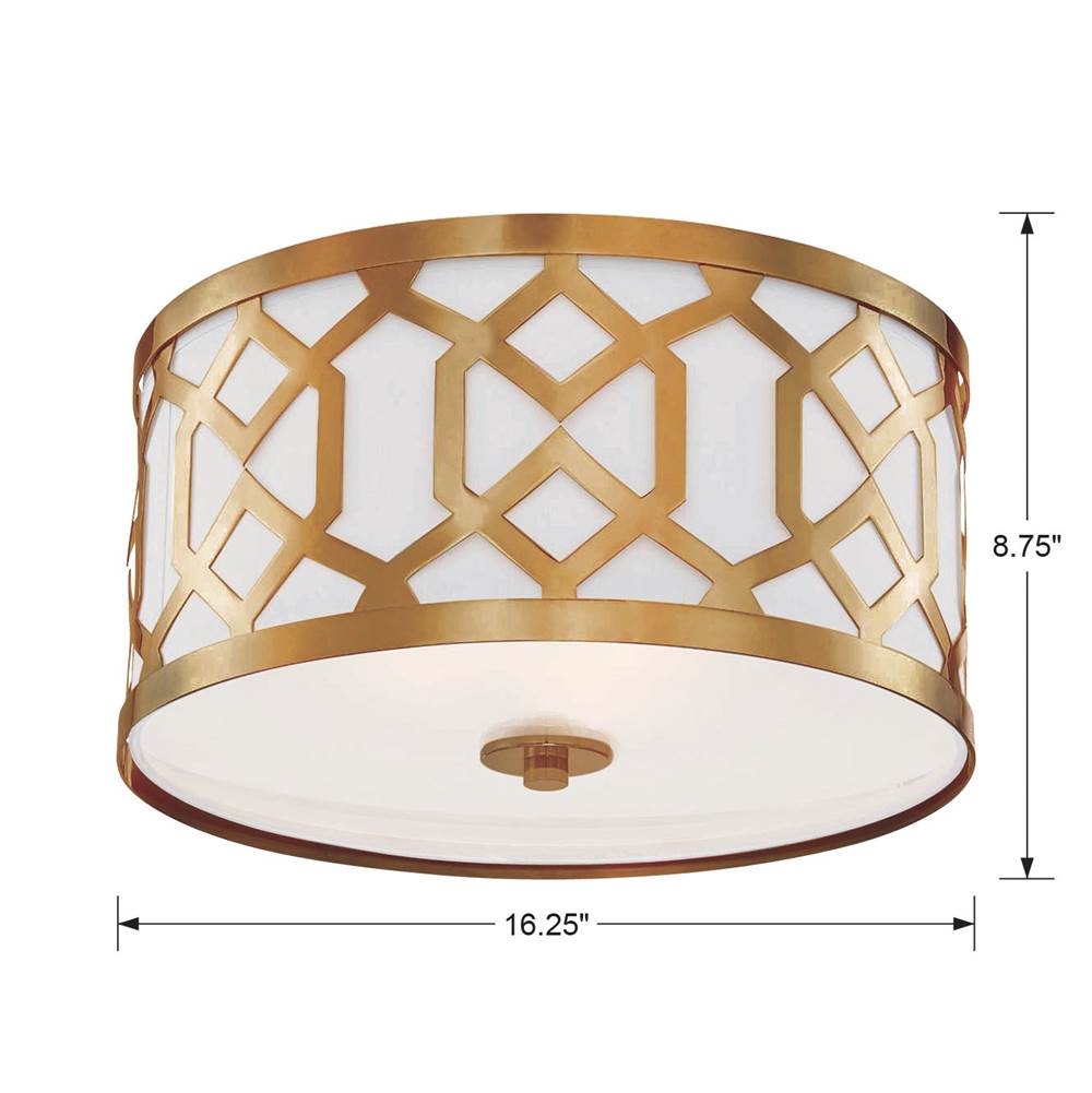 Crystorama 2263-AG Aged Brass Libby Langdon For Crystorama Jennings 3 Light Aged Brass Ceiling Mount Image 2